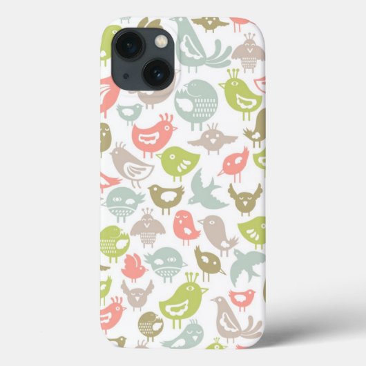 カラフル鳥付き背景オーナメント Case-Mate iPhoneケース (裏面)