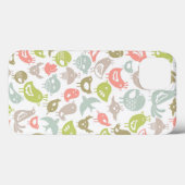 カラフル鳥付き背景オーナメント Case-Mate iPhoneケース (裏面 (横))