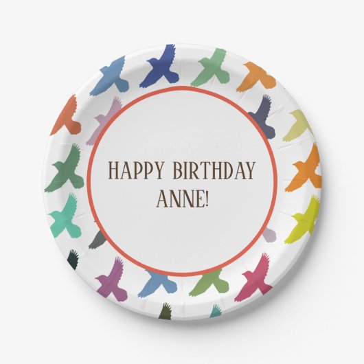 カラフル鳥、カスタム紙プレート ペーパープレート (正面)