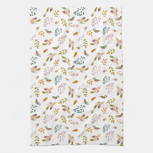 カラフル鳥 キッチンタオル (縦)