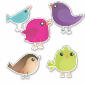 カラフル鳥 シール (正面)