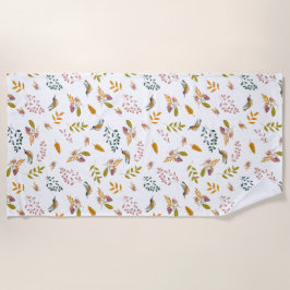 カラフル鳥 ビーチタオル