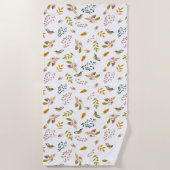 カラフル鳥 ビーチタオル (正面)