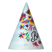 カラフル鳥、フローラメキシコのパターン パーティーハット (左)