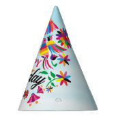 カラフル鳥、フローラメキシコのパターン パーティーハット (右)