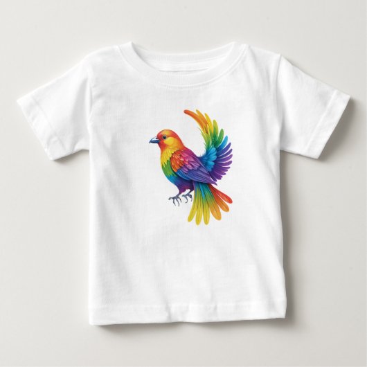 カラフル鳥 ベビーTシャツ (正面)