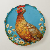 カラフル鳥 ラウンドクッション (裏面)