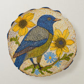 カラフル鳥 ラウンドクッション (裏面)