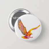 カラフル鳥、猛禽、鷲、鷹、《鳥》ハヤブサT 缶バッジ (正面&裏面)