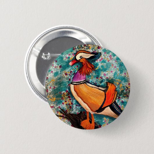 カラフル鴨 缶バッジ (正面&裏面)