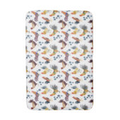 カラフル鶏と卵の水彩模様 バスマット (正面縦)