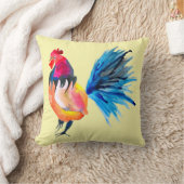 カラフル鶏の水彩動物 クッション (ブランケット)