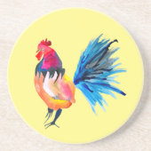カラフル鶏の水彩動物 コースター (正面)