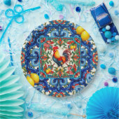 カラフル鶏地中海の、モザイク、レモン ペーパープレート (パーティー)