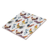 カラフル鶏・卵形瓦 タイル (側面)