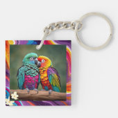 「カラフル鸚鵡の大喜び」 キーホルダー (裏面)
