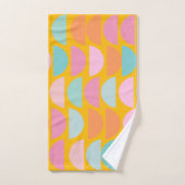 カラフル黄よくはしゃぐ色の図形 バスタオルセット (ハンドタオル)