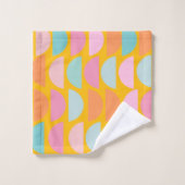 カラフル黄よくはしゃぐ色の図形 バスタオルセット (ウォッシュタオル)