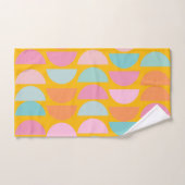 カラフル黄よくはしゃぐ色の図形 バスタオルセット (ハンドタオル)