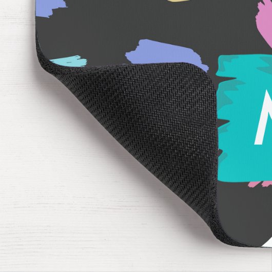 カラフル黒のブラシストロークパーソナライズされた マウスパッド (コーナー)