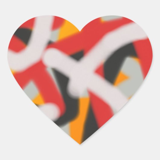 カラフル0748抽象芸術 ハートシール (正面)