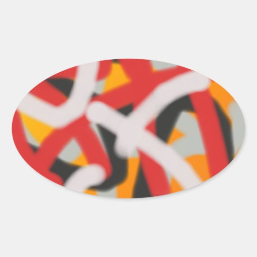 カラフル0748抽象芸術 楕円形シール (正面)