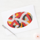 カラフル0748抽象芸術 楕円形シール (封筒)