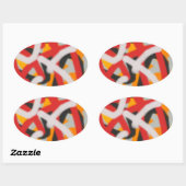 カラフル0748抽象芸術 楕円形シール (シート)