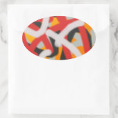 カラフル0748抽象芸術 楕円形シール (バッグ)