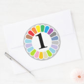 カラフル1ステッカー ラウンドシール (封筒)