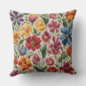 カラフル1次クロスステッチヴィンテージフローラ クッション (裏面)
