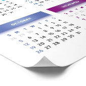 カラフル2025カレンダー - レインボーカラー 3列 ポスター (角)