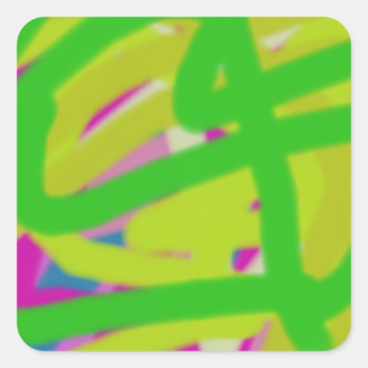 カラフル3748抽象芸術 スクエアシール (正面)