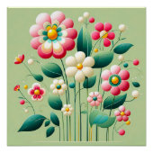 カラフル3d花 ポスター (正面)