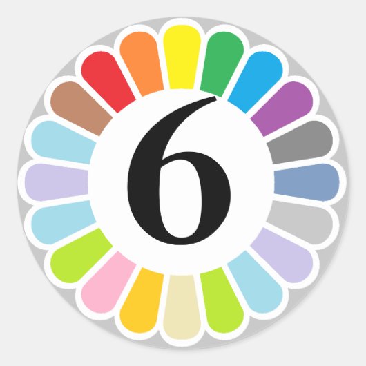 カラフル6シール ラウンドシール (正面)