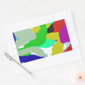 カラフル64329抽象デザイン 長方形シール (封筒)