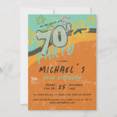 カラフル70sヴィンテージスタイルパーティの招待状 招待状 (正面)