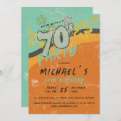 カラフル70sヴィンテージスタイルパーティの招待状 招待状 (正面/裏面)