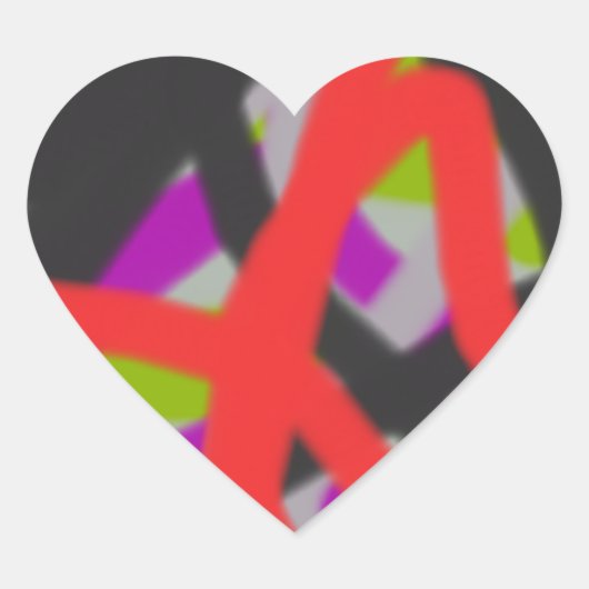 カラフル7564抽象芸術 ハートシール (正面)