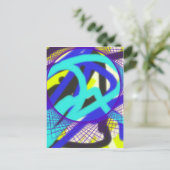 カラフル768抽象芸術 ポストカード (スタンド正面)