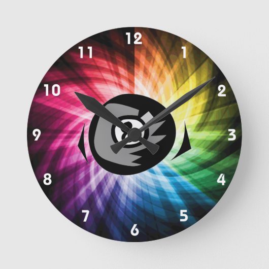 カラフル8の球 ラウンド壁時計 (正面)