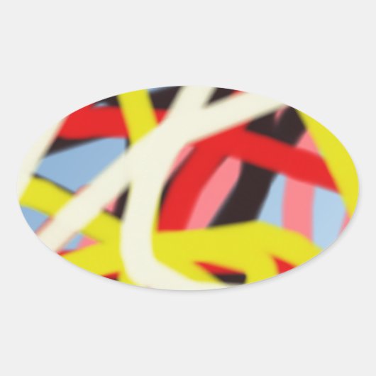 カラフル8773抽象芸術 楕円形シール (正面)