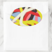 カラフル8773抽象芸術 楕円形シール (バッグ)