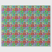 カラフル9パーソナライズされた枚、ハートパターン ラッピングペーパー (フラット)