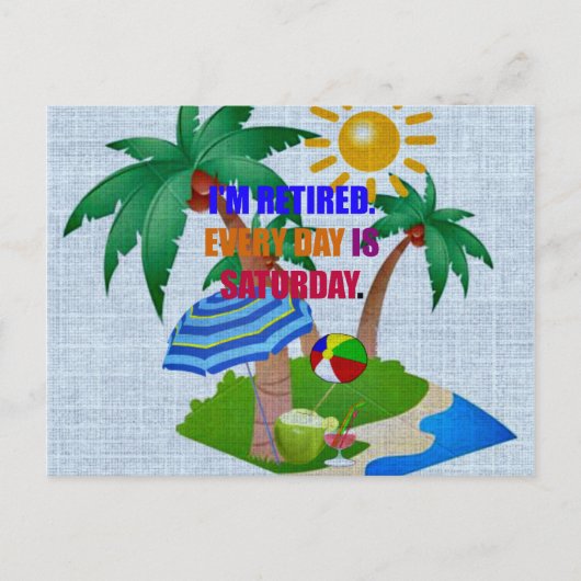 カラフル:あ退職したあ。毎日は土曜日だ。 ポストカード (正面)