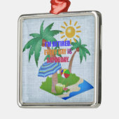 カラフル:あ退職したあ。毎日は土曜日だ。 メタルオーナメント (左)