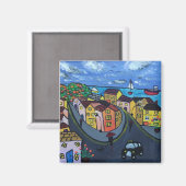 カラフル、うぶな人ビューのRobin Hood's Bay マグネット (正面/裏面)