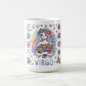 カラフル おとめ座 星座 占星術 フラワー コーヒーマグカップ (中央)