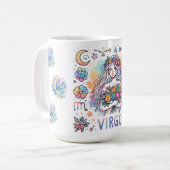 カラフル おとめ座 星座 占星術 フラワー コーヒーマグカップ (正面左)