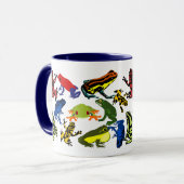 カラフル、おもしろいの毒投げ矢のカエル、アマガエルのマグ マグカップ (正面左)